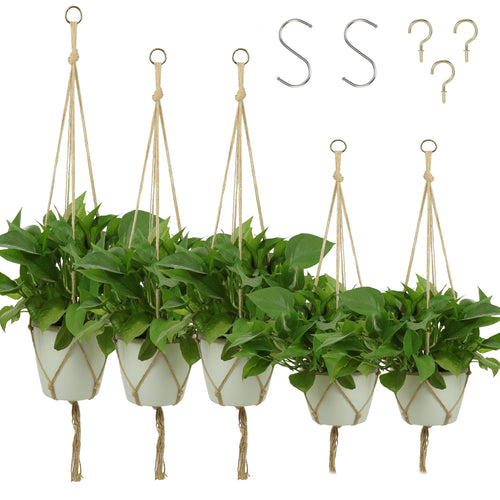 KissDate - Confezione da 5 portavasi appendere in corda di iuta, a 4... - Ilgrandebazar