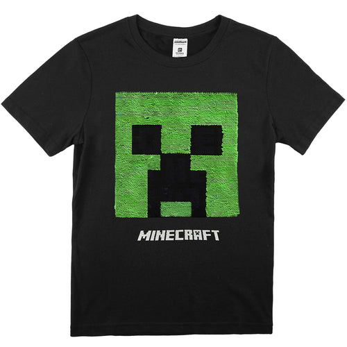 Minecraft T-Shirt Paillettes Reversibili, Maglietta A Maniche Corta per... - Ilgrandebazar
