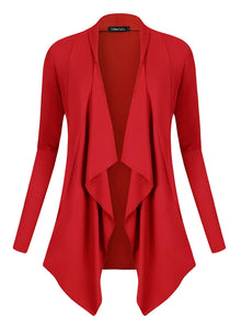 Urban GoCo Donna Cardigan Drappeggiato Aperto Davanti a Maniche Lunghe e... - Ilgrandebazar