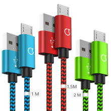 Carica l'immagine nel visualizzatore di Gallery, Cavo Micro USB,Gritin[3 Pezzi:1m,1.5m,2m] Nylon Intrecciato USB Micro... - Ilgrandebazar
