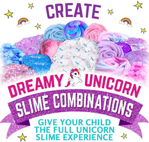 GirlZone Regali per Ragazza Uova Unicorno Sorpresa di Slime per Bambini Tutto per fabbricare la Tua Melma - Kit Slime Fluffy Uovo Sorpresa - Fabbrica Slime luccicante con Il Uovo Unicorn per Bambina