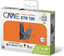 Carica l'immagine nel visualizzatore di Gallery, Meliconi Supporto TV CME ETR 100, Inclinabile, per Tv fino a max 25’’, Vesa 50 - 75 - 100 mm, Nero