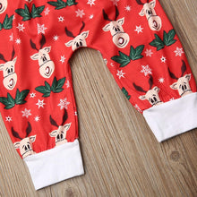 Carica l'immagine nel visualizzatore di Gallery, Loalirando Natale 3 Pezzi Completini Pagliaccetto Neonato Invernale a Manica Lunga+ Pantaloni con Bretelle +Cappello di Natale Divertente