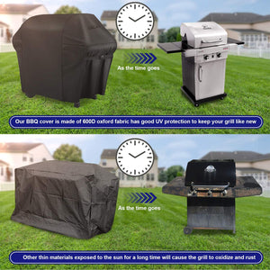 Sotor Copertura Barbecue Impermeabile(152x75x124cm), Copri Barbecue Doppi Strati Tessuto 600D Oxford con Rivestimento PVC Anti-UV Prova di Strappo Coperchio Griglia per Weber, Char Broil, Brinkmann