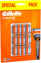 Carica l&#39;immagine nel visualizzatore di Gallery, Gillette Fusion5 Lamette da Barba, 12 Ricambi da 5 Lame, Delicatezza Insuperabile, Rasatura Scorrevole con Striscia Lubrificante, Fino a 1 Mese di Rasatura con 1 Lametta 12 Unità