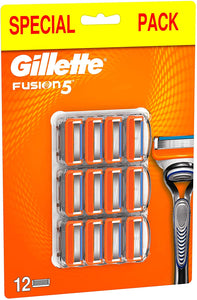 Gillette Fusion5 Lamette da Barba, 12 Ricambi da 5 Lame, Delicatezza Insuperabile, Rasatura Scorrevole con Striscia Lubrificante, Fino a 1 Mese di Rasatura con 1 Lametta 12 Unità