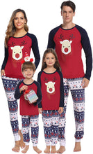 Carica l'immagine nel visualizzatore di Gallery, Hawiton Pigiama Natale Famiglia Coordinati, Tutta la Famiglia Caldo Manica Lunga Pigiama Due Pezzi Invernale, Indumenti da Notte Costumi per Donna Uomo Bambini