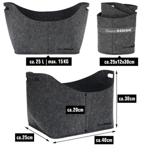 DuneDesign Borsa di Feltro Artificiale 40x25x30cm per 40x25x30 cm, Grigio - Ilgrandebazar