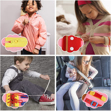 Carica l'immagine nel visualizzatore di Gallery, FORMIZON Giocattoli Educativio, Busy Board per Bambini, Giocattoli Montessori, Board attività per Bambini per L'Apprendimento delle Abilità di Vita, Sensoriali Giochi per Bambini 1-4 Anni (Pink)