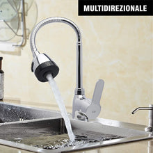 Carica l'immagine nel visualizzatore di Gallery, Rubinetto Miscelatore Cucina in Ottone Cromato Inodore, Rubinetto per Lavello da Cucina Rotabile a 360° Regolabile per Acqua Calda e Fredda, Resistente e Durevole, inclusi 2 Tubi in Omaggio