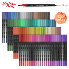 Carica l&#39;immagine nel visualizzatore di Gallery, Hethrone Pennarelli Acquerello Professionali 100 Colori Brush Multicolore - Ilgrandebazar