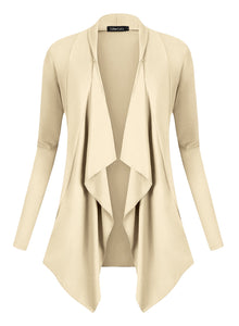 Urban GoCo Donna Cardigan Drappeggiato Aperto Davanti a Maniche Lunghe e... - Ilgrandebazar