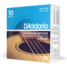 Carica l&#39;immagine nel visualizzatore di Gallery, D&#39;Addario EJ16 Set Corde Acustica EJ Phosphor BRZ RND WND - Ilgrandebazar