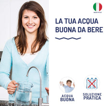 Carica l'immagine nel visualizzatore di Gallery, AQUASAN Aquacompact Nuovo Kit 2000 Litri - Filtro Rubinetto Anticalcare con 2 Cartucce, Depuratore Acqua Potabile, Riduce Microplastiche Rimuove Gusto Odore (White)