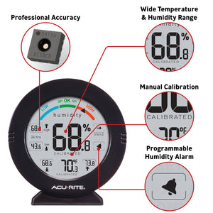AcuRite Indoor Humidity Monitor PRO Accuracy con allarmi Silver - Ilgrandebazar