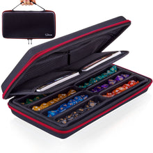 Carica l'immagine nel visualizzatore di Gallery, SIQUK Custodia per Dadi DND Scatola per Dadi e Vassoio con Fessura Rimovibile Supporto per Organizer per Dadi con Maniglia per DND e Altri Giochi da Tavolo Rpg, Rosso