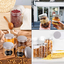 Carica l'immagine nel visualizzatore di Gallery, MEIXI Contenitori Alimentari, Barattoli Cucina, Contenitori Plastica Trasparente con Coperchio in Metallo per la Conservazione Ideale per Zucchero, Biscotti, caffè, Pasta Senza BPA - 8 Pezzi (4.2L)