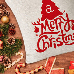 Annhao Natale Federe 4 Pezzi, Federe per Cuscini in Morbido Lino Decorazioni Natalizie Divano, Auto, Letto, Decorazioni per Divano, 45x45cm, con Cerniera Invisibile.