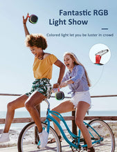 Carica l'immagine nel visualizzatore di Gallery, Cassa Bluetooth con Luce RGB, LENRUE Casse da Doccia Portatile con Impermeabile IPX7, 360° Stereo, Bassi Potente, 20 Ore di Riproduzione, Altoparlante True Wireless per Feste, Viaggi, Vasca, Bagno Nero