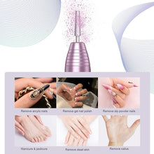 Carica l'immagine nel visualizzatore di Gallery, Mosen Fresa per Unghie, 11 in 1 Elettrica Lima per Unghie Kit Professionale per Rimozione Smalti e Gel Velocità Regolabile, Trapano Portatile per Manicure e Pedicure (56 Cilindri abrasive, Viola)