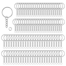 Carica l&#39;immagine nel visualizzatore di Gallery, 100 Pezzi 25 mm Anelli Portachiavi Anello Ganci Portachiavi Anellini Acciaio Inox Accessori per Portachiavi Fai Da Te Kit per Porta Chiavi Mestieri Lavori di Bricolage | Argento
