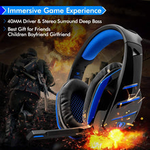Carica l'immagine nel visualizzatore di Gallery, Beexcellent GM-3, Cuffie Gaming Super Confortevole con Microfono e Stereo Bass per Xbox One PS4 PC Smartphone, 3.5mm, Blu