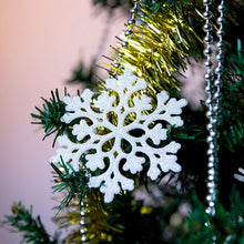 Carica l'immagine nel visualizzatore di Gallery, Naler 24 Pezzi di Fiocchi di Neve per Natale Decoratici Fiocchi di Neve con Glitter Addobbi per Albero di Natale Decorazione per Festa di Natale, Bianco, Argento, Blu, Blu Reale
