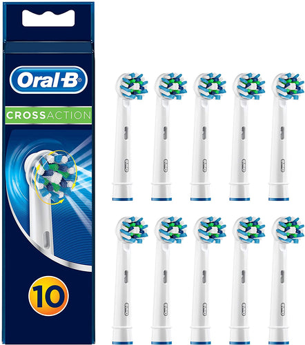 Oral-B CrossAction Testine di Ricambio per Spazzolino Elettrico, Pacco Adatto alla Buca delle Lettere, Confezione da 10 Pezzi, Versione Vecchia