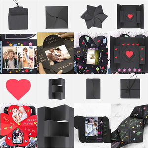 KATELUO Esplosione Box Scrapbook Creative DIY Photo Album per Matrimoni, Nero - Ilgrandebazar