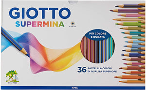 Giotto Supermina 36 pastelli a colori, assortiti, 36 Pezzi