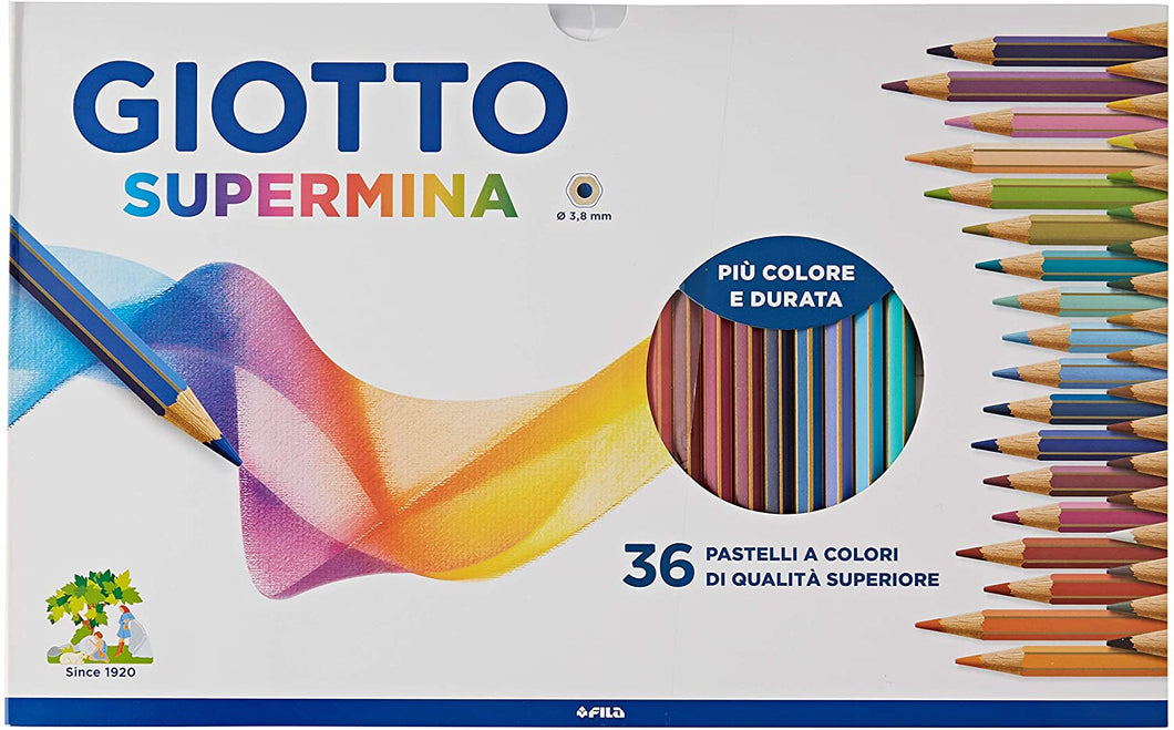 Giotto Supermina 36 pastelli a colori, assortiti, 36 Pezzi