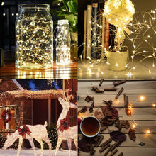 Carica l&#39;immagine nel visualizzatore di Gallery, Kolpop Stringa Luci LED a Batteria [4 Pezzi], Catena Luminosa 5m 50 LED con Filo Rame Ghirlanda Luminosa Lucine LED Decorative per Camere da Letto Giardino Casa Feste Natale Matrimonio (Bianco Caldo)