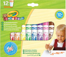 Carica l'immagine nel visualizzatore di Gallery, Crayola Mini Kids, Pennarelli Super Lavabili, 12 Pezzi, Punta Arrotondata di Sicurezza, Età 12 Mesi, Colori Assortiti, 8325 12 Pezzi Single
