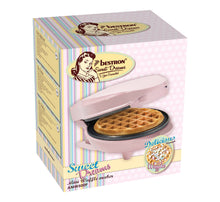Carica l'immagine nel visualizzatore di Gallery, Bestron Waffle Maker, Piastra per waffel mini Ø10 cm, piccola macchina per waffel con rivestimento antiaderente, per compleanni di bambini, feste di famiglia, Pasqua o Natale, 550 watt, colore: rosa