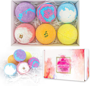EYEPICK Bombe da Bagno, 6PCS Sali da Bagno Rilassanti Effervescenti Fatto a Mano con Oli Essenziali Naturali, Pulito e Idratante Bath Bomb per Bambini, Donna, Uomo e Mamma, Regalo Compleanno o Feste