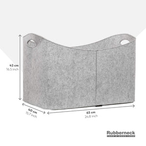 Rubberneck, Cesta XXL portalegna e portaoggetti in feltro, con Grigio - Ilgrandebazar