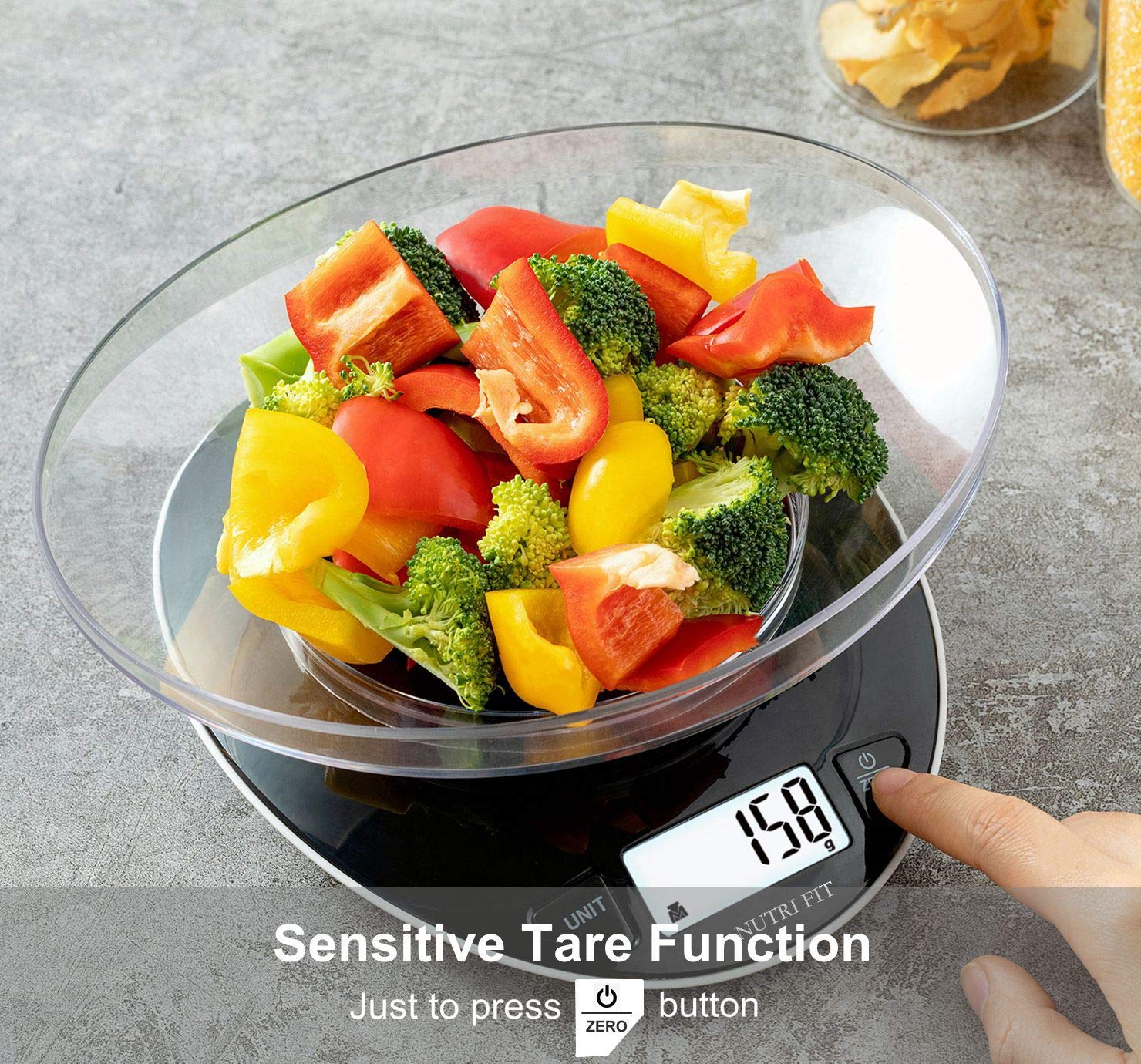 Bilancia Da Cucina Digitale 5kg Acciaio Inossidabile Con Ciotola Rimovibile, Alta Precisione, Display LCD Retroilluminato, Funzione Tara, Impermeabile, Ricettario Incluso, Boston Tech - Foto 12