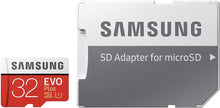 Carica l'immagine nel visualizzatore di Gallery, Samsung MB-MC32GA EVO Plus Scheda microSD da 32 GB, UHS-I U1, fino a 95 MB/s, con Adattatore SD, Rosso/Grigio