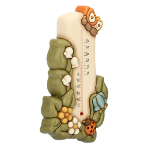 THUN - Termometro da Parete - Ceramica Country - con Farfalla e Coccinella -... - Ilgrandebazar