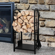 Carica l&#39;immagine nel visualizzatore di Gallery, Amagabeli rack di legna da ardere con 4 strumenti 74 x 40 x 30cm grande... - Ilgrandebazar