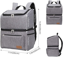 Carica l'immagine nel visualizzatore di Gallery, Lifewit Borsa Termica Zaino Termico Porta Pranzo Borsa Frigo Isoterma per Alimenti Mantenere Caldo o Freddo per Pic-nic/all'Aperto/Barbecue/Campeggio/Eventi Sportivi/Viaggio (18L grigio)