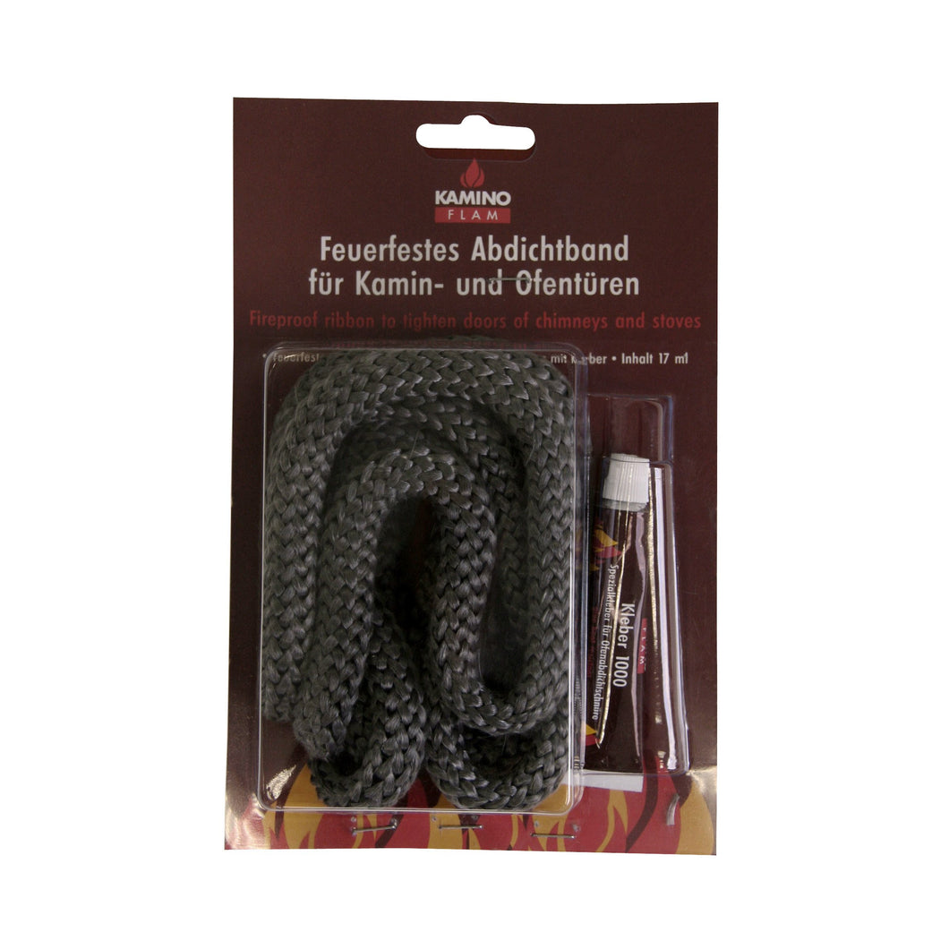 Kamino-Flam 333213 Corda Ignifuga per Stufa Camino o 1,4x1,4x200 cm, Nero - Ilgrandebazar