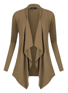 Urban GoCo Donna Cardigan Drappeggiato Aperto Davanti a Maniche Lunghe e... - Ilgrandebazar