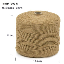 Carica l&#39;immagine nel visualizzatore di Gallery, Creative Deco 985 Piedi / 300 m Rotolo Spago Iuta | Spessore 3 300 m, Beige - Ilgrandebazar