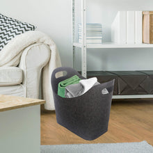 Carica l&#39;immagine nel visualizzatore di Gallery, ORA-TEC Cestino in feltro per legna da ardere, 45 x 24 x 40 45x24x40 cm, Nero - Ilgrandebazar