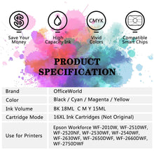 Carica l&#39;immagine nel visualizzatore di Gallery, OfficeWorld 16XL Compatibili Cartucce 9 Nero, 3 Cyan, 3 Magenta, 3 Giallo - Ilgrandebazar