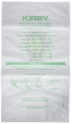 Kirby Universal Bag #204811 - Hepa White Cloth Bags for - Ilgrandebazar