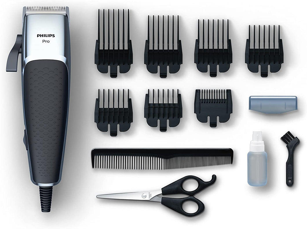 Philips HC5100/15 Pro Clipper Regolacapelli con Motore Lineare e Lame Tip2Tip, Lame 100% Inox, 7 Pettini (0.5-25 mm), Cavo da 2.80 m