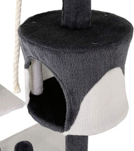 Carica l'immagine nel visualizzatore di Gallery, lionto Tiragraffi per Gatto Albero Tiragraffi Gatto Gioco Giocattolo Gatti Altezza 112 cm, Grigio/Bianco