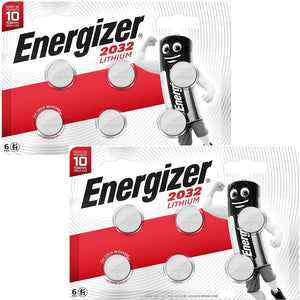 12 x Energizer CR2032 Coin litio 3 V Battery Batterie for Watches Torce Keys